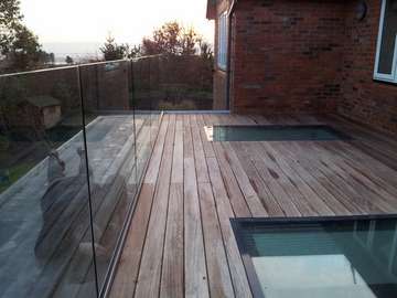 Design and build : CLL balustrade system glazed with 15mm heatsaoked laminated toughened - HWL - Walk on skylights- Hardwood decking - Not Mr Mark Spereall attention to detail !! 